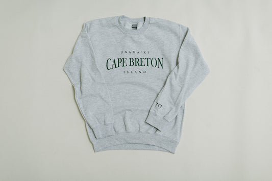UNAMA'KI CAPE BRETON ISLAND CREWNECK - ASH GREY