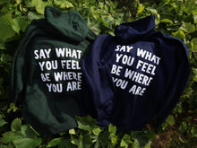 Load image into Gallery viewer, SAY WHAT YOU FEEL HOODIE - NAVY
